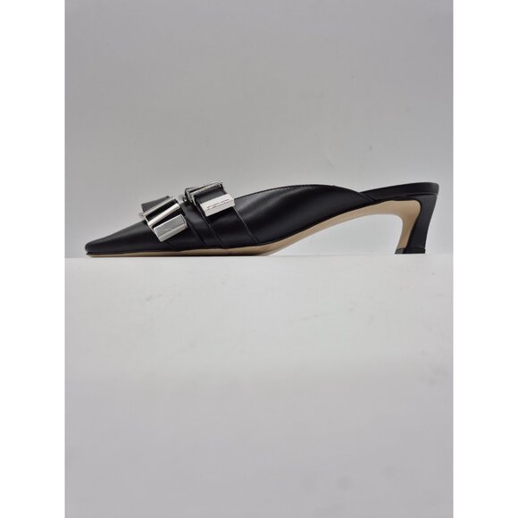 Michael Kors Women's Shoes Size 6 Darrington Kitten Heel Mules Black Leather (15 - Picture 4 of 14